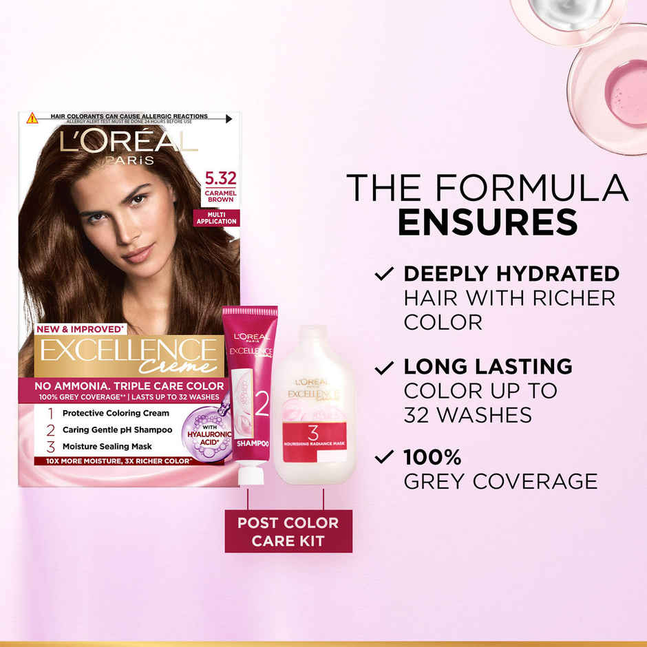 L'Oreal Paris Excellence Creme Hair Color, 5.32 Caramel Brown