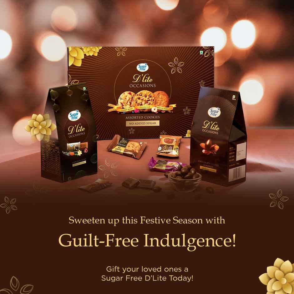 Sugar Free D'Lite Chocolate Coated Almonds Festive Celebration Gift Box