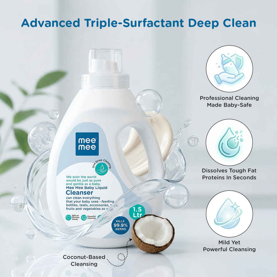 Mee Mee Baby Liquid Cleanser for Bottles | Nipples | Accessories | Toys | Fruits & Vegetables