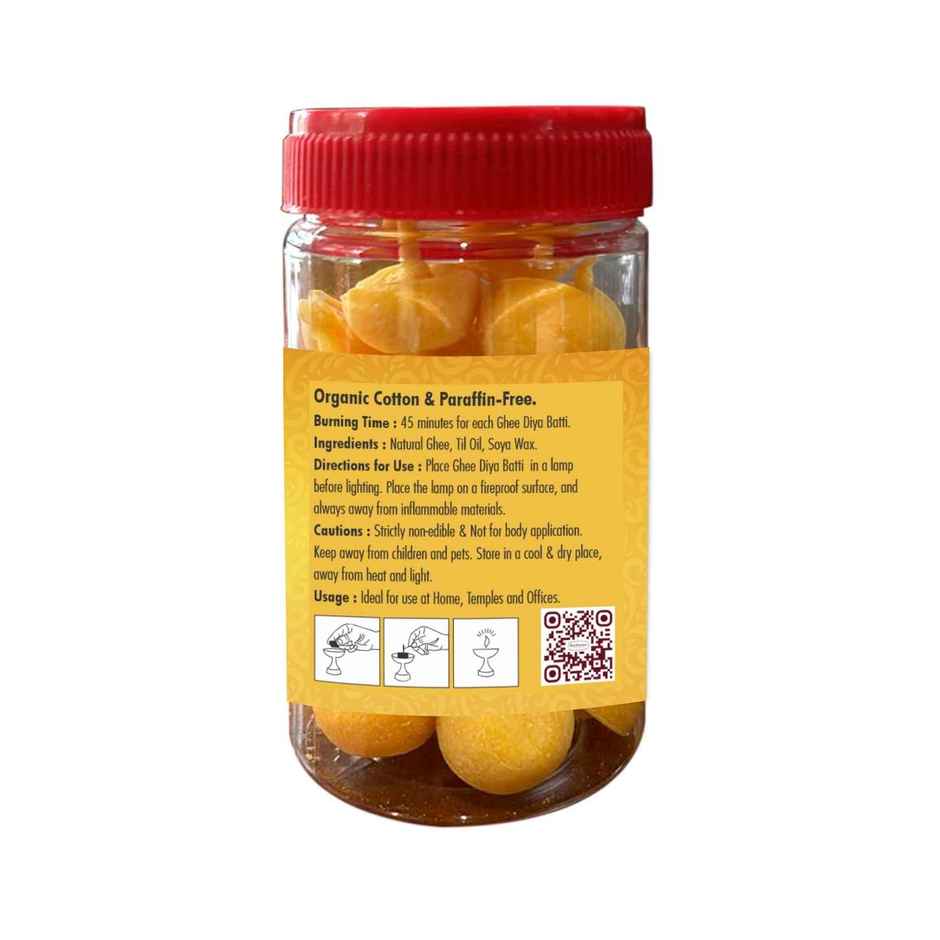 Special Ghee Diya - 30 Pcs | Yellow | Wax | Hari Darshan