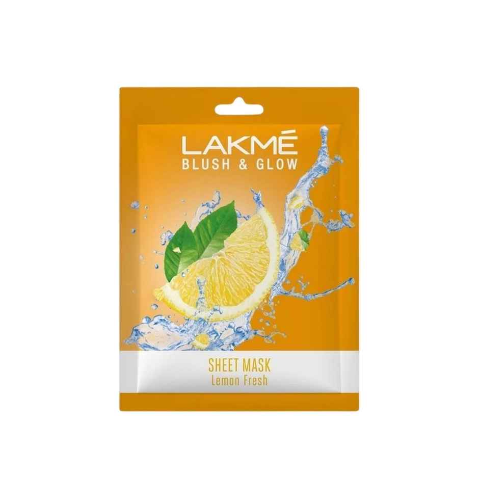 Lakme Blush & Glow Lemon Sheet Mask(25ml), Lakme Blush & Glow Pomegranate Sheet Mask(20ml) & Lakme Blush & Glow Strawberry Sheet Mask(25ml) Combo