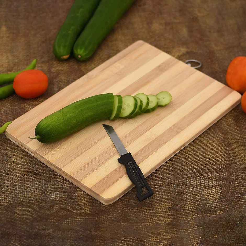 Kuber Industries Medium Size Bamboo Cutting Board | Knife-Friendly Chopping Board for Veg | Fruits