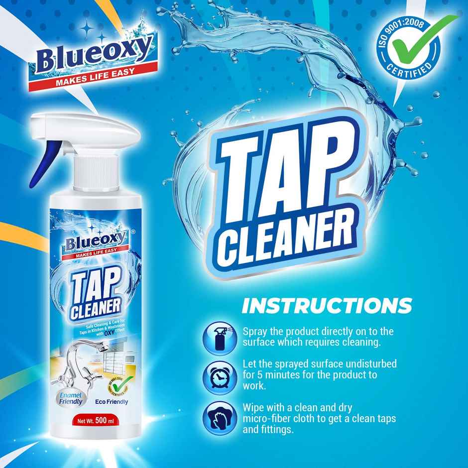 Blueoxy Hard Water & Limescale Stain Remover Tap Cleaner Spray