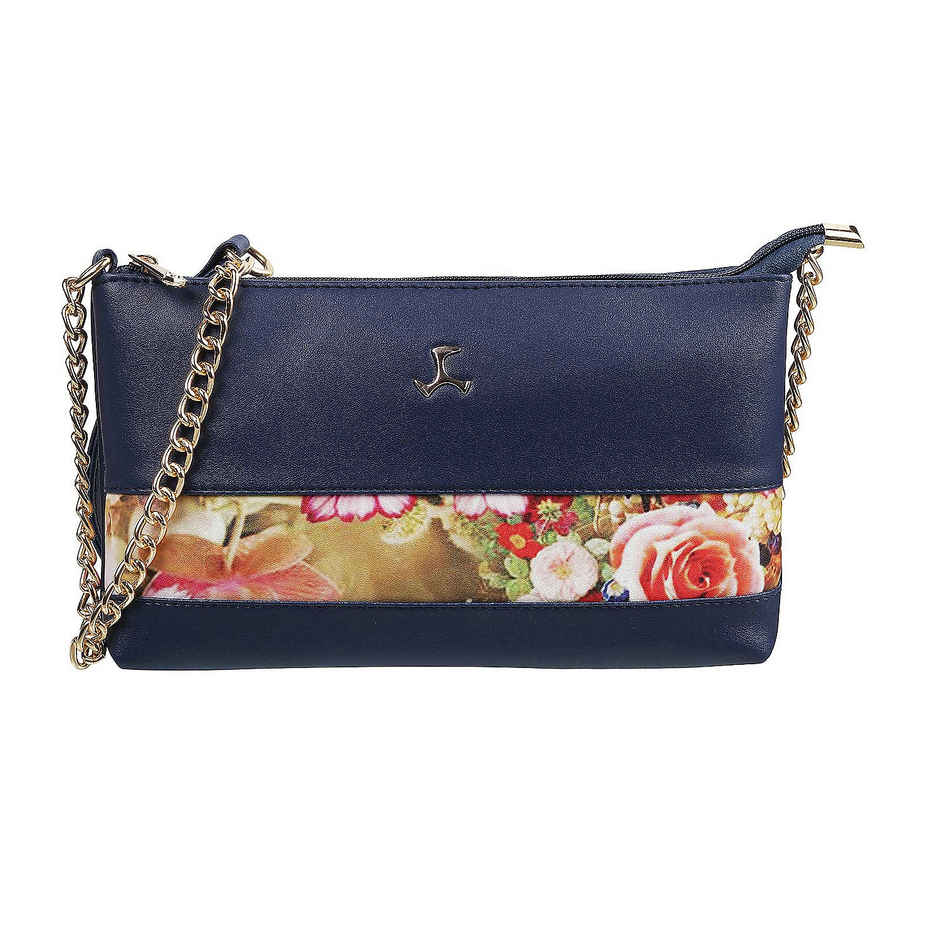 Mochi Blue Synthetic Sling Bag for Women | 66-7674-45