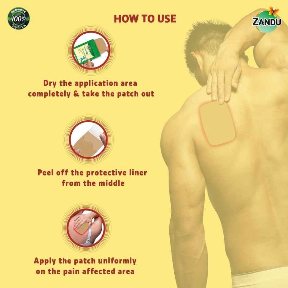 Zandu Ayurvedic Pain Relief Patch (Pack of 5 patches)