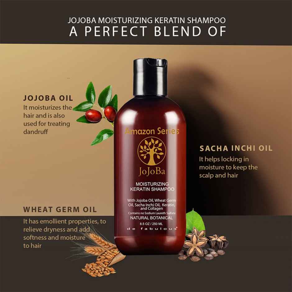 Amazon Series Jojoba Moisturizing Keratin Shampoo Sulphate Free All Hair Types