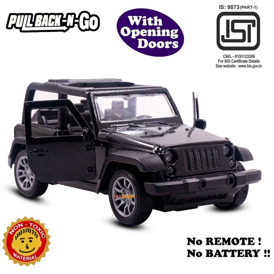 Toy Cloud Thar Die Cast Metal Car With Opening Doors And Pull Back Action 1-32 Scale Mini Super Car