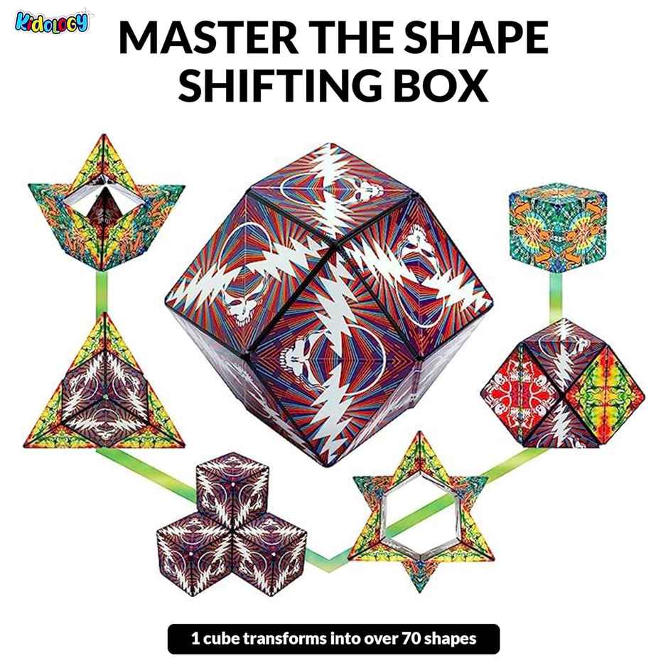 Kidology Magic Cube Shape Shifting Puzzle Box Magnetic Cube Transforms Shapes Over 70 Types