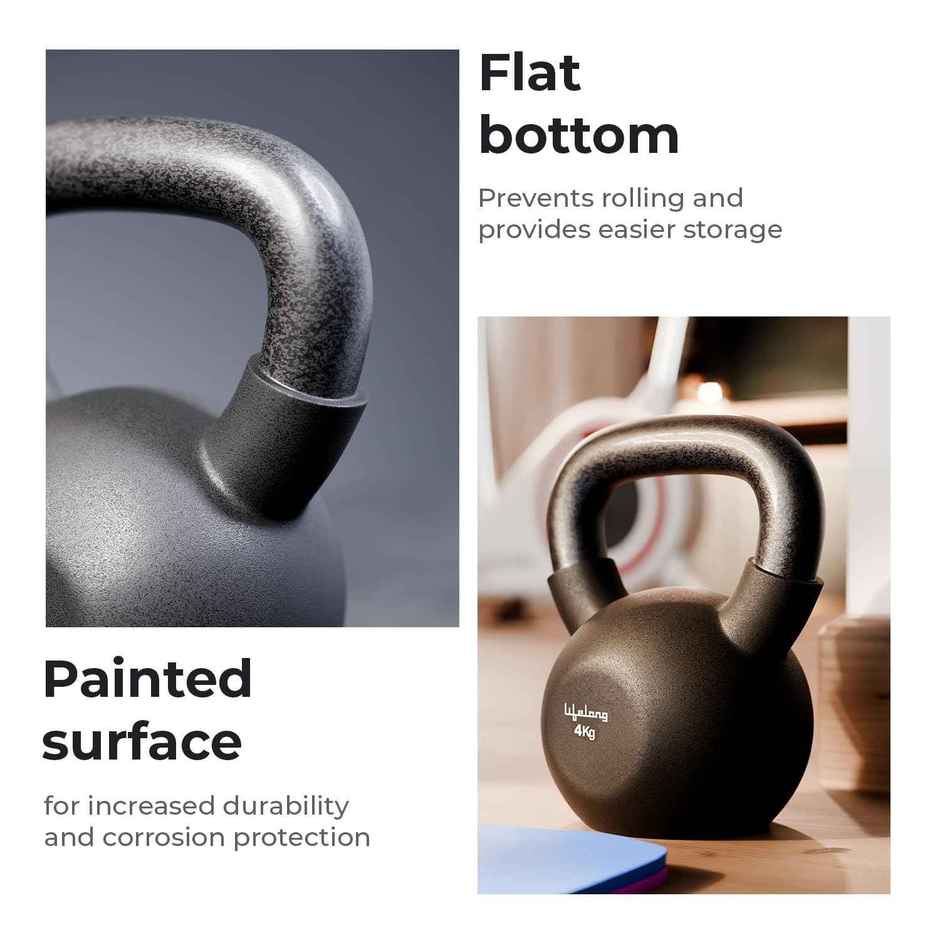 Lifelong Neoprene Cast Iron Kettlebell for Workout | Black | 4 kg