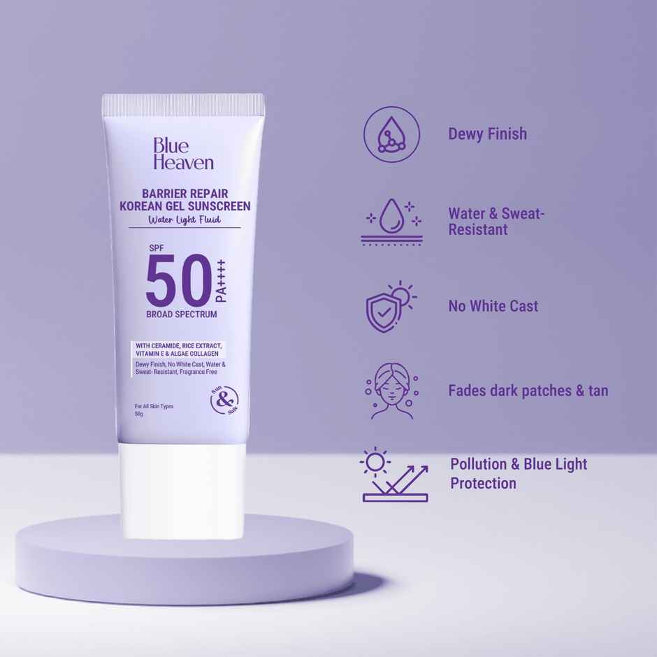 Blue Heaven Barrier Repair Korean Gel Sunscreen with SPF 50 PA++++