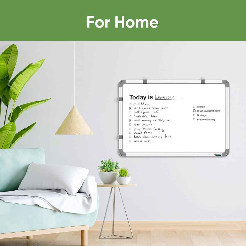 Yajnas Double-Sided Whiteboard & Chalkboard | 1.5 x 2 Ft | For Study, Home & Office Use