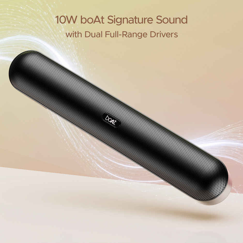 boAt Aavante Bar 480 BT Soundbar w/ 2.0 Channel Audio, 7H Playback(Classic Black)