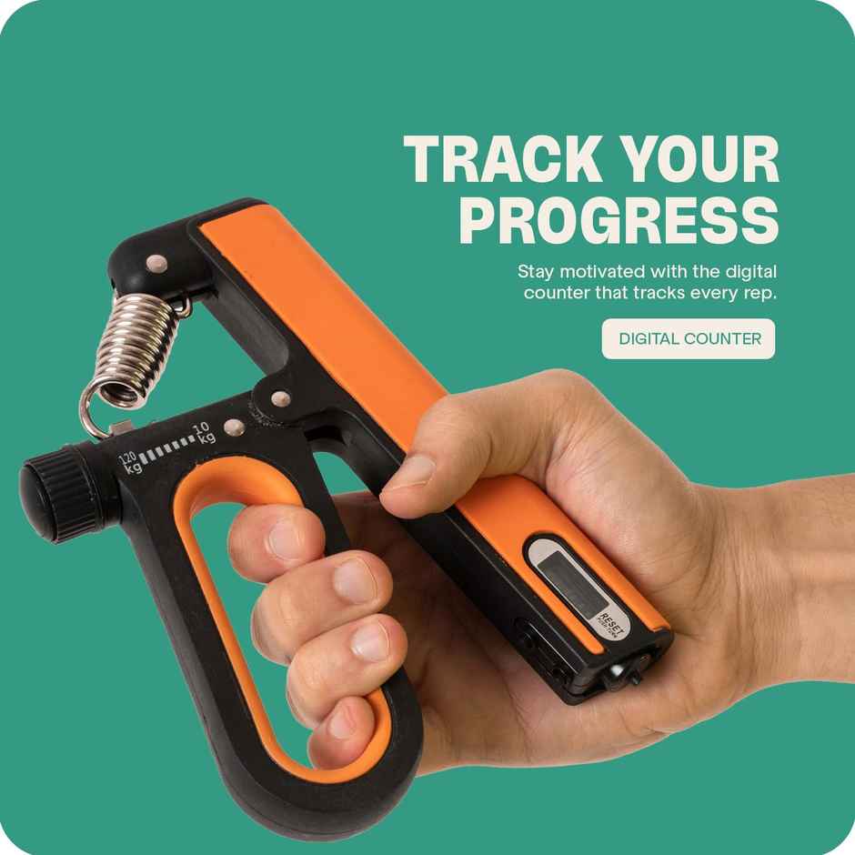 Boldfit Heavy Hand Gripper 120 Kg Adjustable Professional Hand Grip - Blackorange