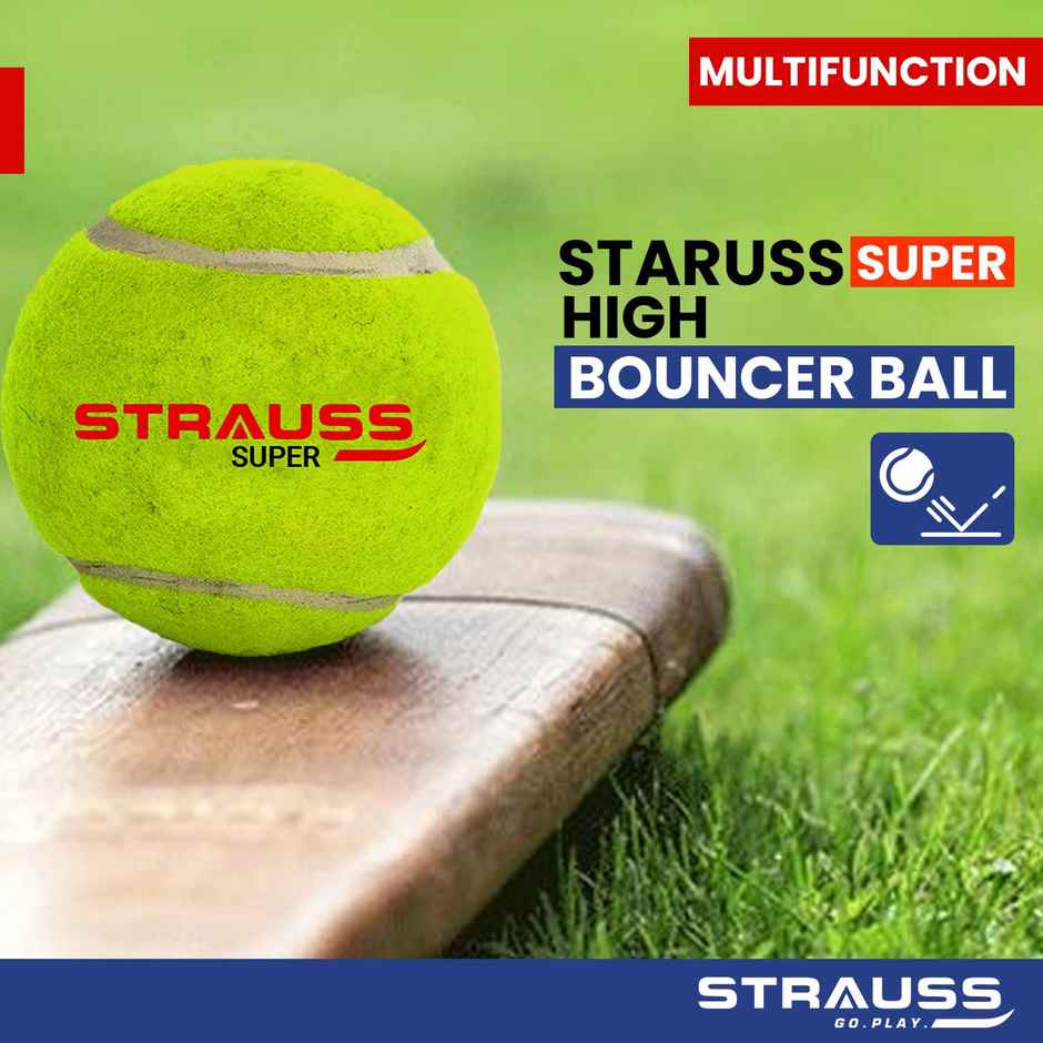 Strauss Tennis Cricket Ball Pack of 6, (Yellow)