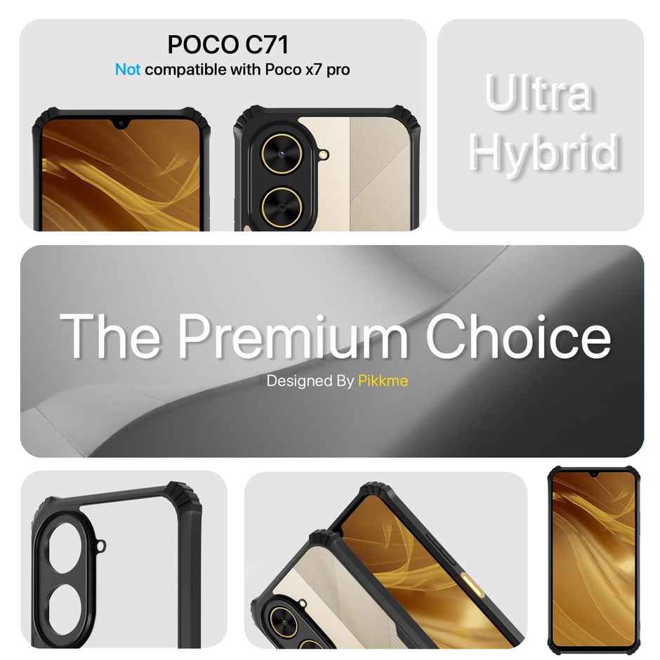 Artistque Case for Redmi A5 | Poco C71 4G Back Cover | Transparent Shockproof TPU Cover