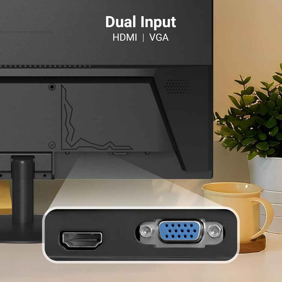 Zebronics FHD LED Monitor | 1920x1080 | 250 Nits | HDMI | VGA | 16:9 | Wall Mount - 21.5 in