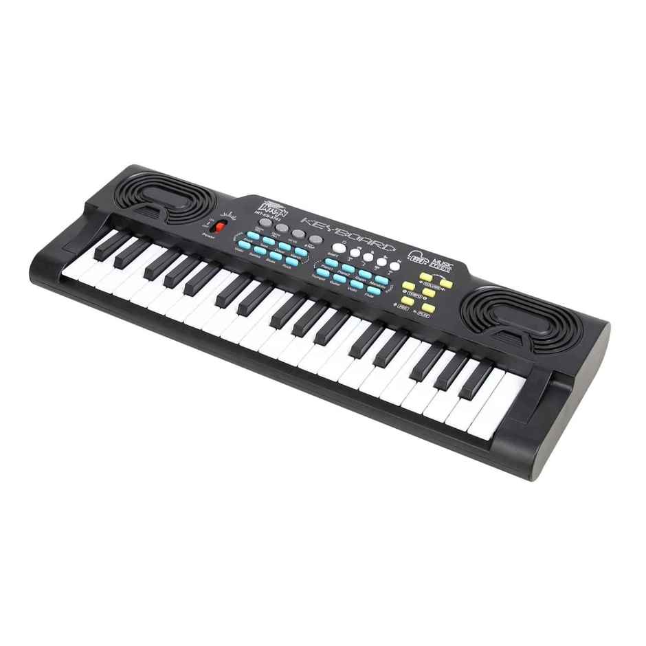 Intern 37 Keys Portable Mini Piano Keyboard | Microphone And 5V Dc Power Adapter|Black