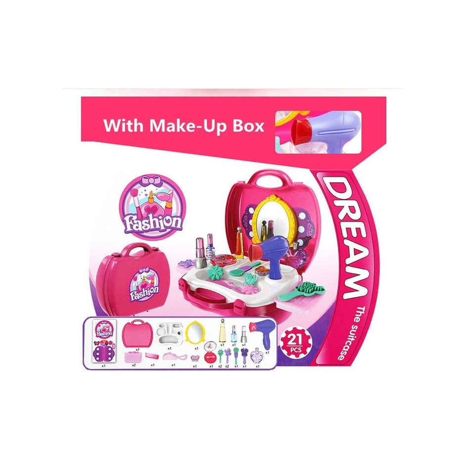 Toyshine Carry Along Beauty Set Toy with Briefcase and Accessories, (Multicolour)