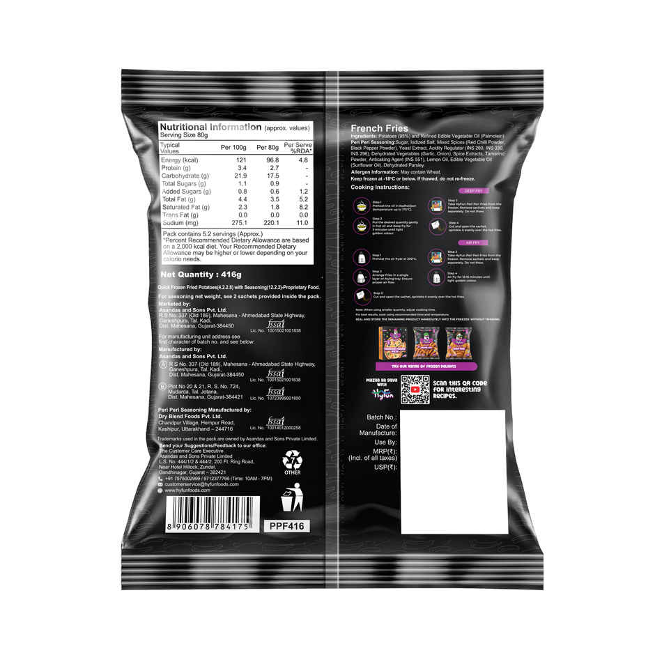 HyFun Peri Peri French Fries, Hot & Spicy | Frozen