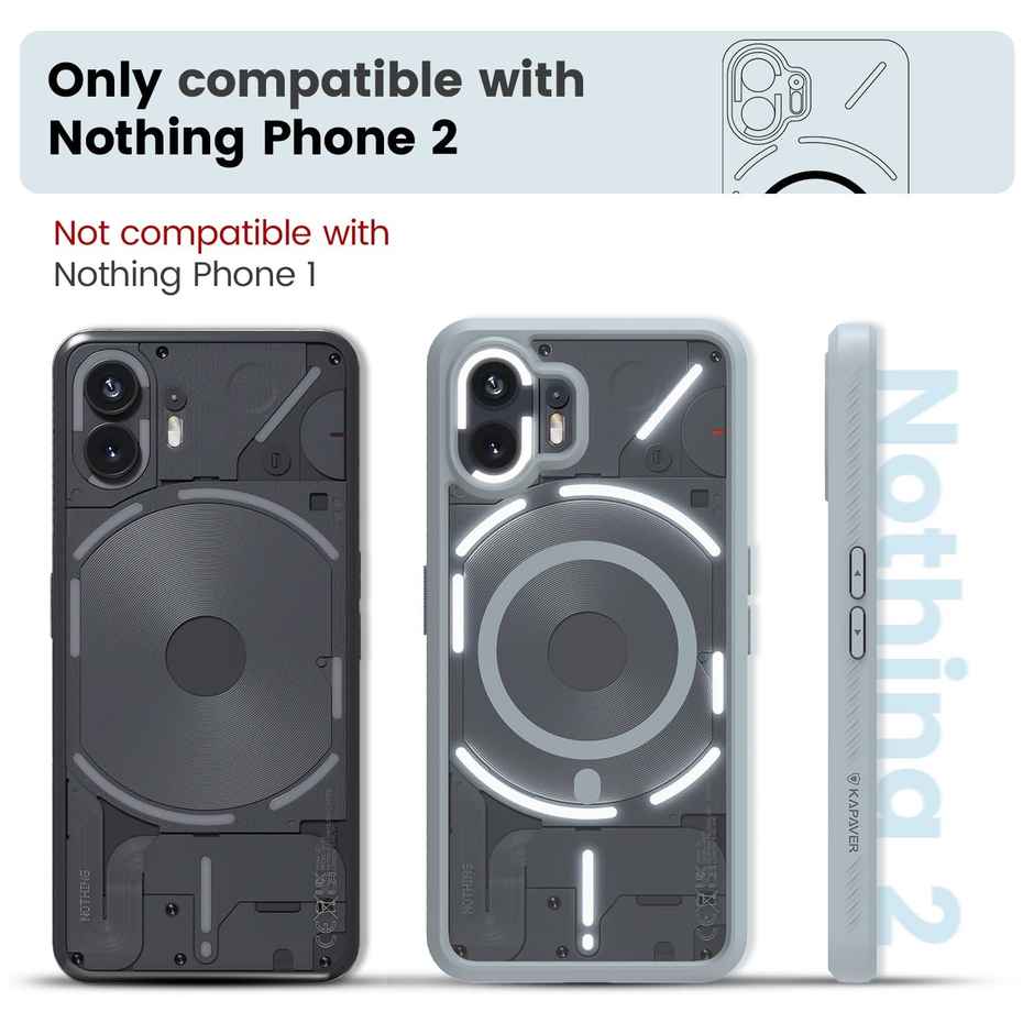 Kapaver Nothing Phone 2 Back Cover Case | Mag X - Gray