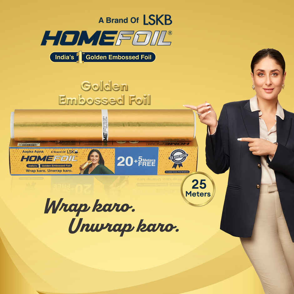 HOMEFOIL 25 Meter Golden Embossed Aluminium Foil