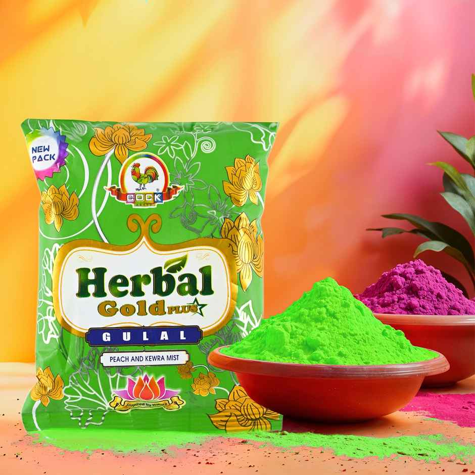 Herbal Gold Plus Holi Gulal | Green | Cock