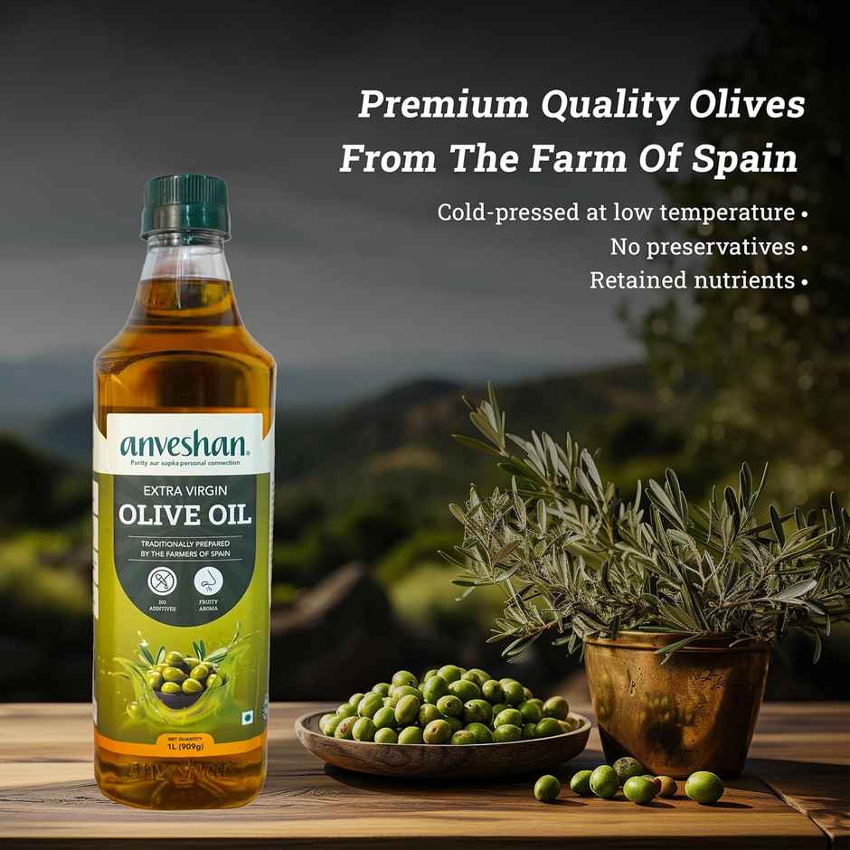 Anveshan Extra Virgin Olive Oil | Pet Bottle | Cold Pressed Extraction