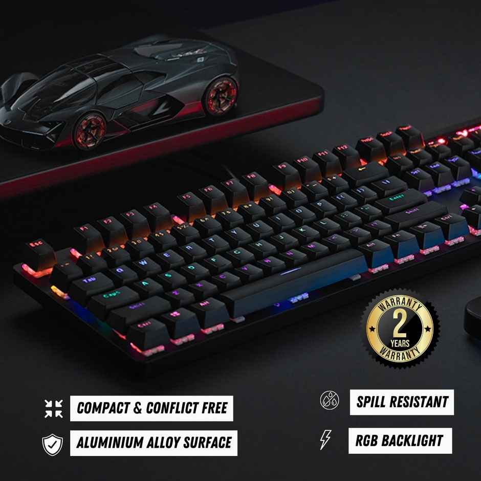 Rapoo V500 PRO Full Size RGB Mechanical USB-A Gaming Keyboard | Black