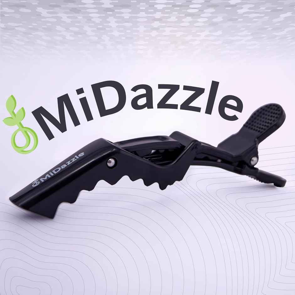 Midazzle Professional Hair Sectioning Crocodile Clips, Black|MIHA6302