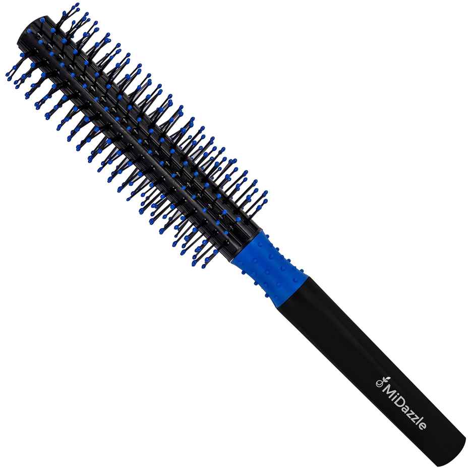 Midazzle Premium Round Black & Blue Hair Brush M169 Mihb0035
