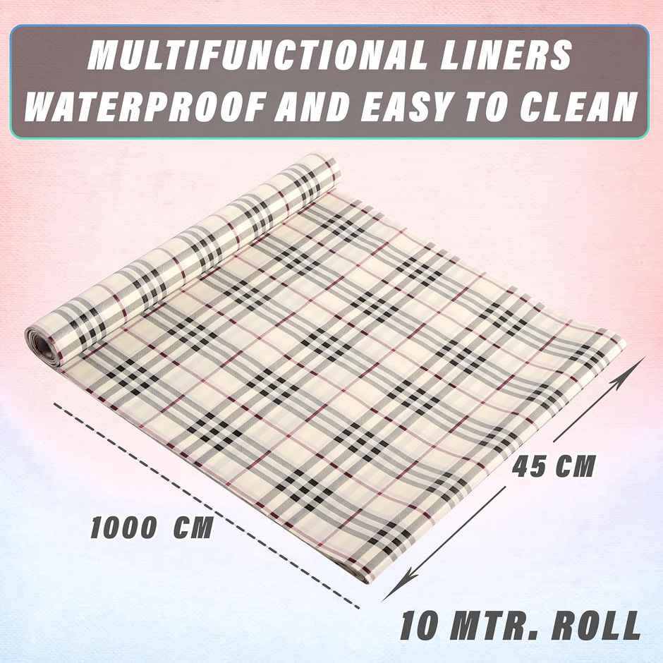 Kuber Industries |10 m Anti Slip Kitchen Shelf Sheets - Waterproof Wardrobe Sheets for Shelves