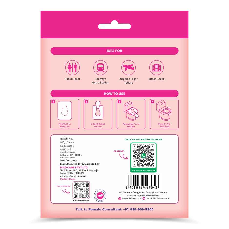 Mildcares Disposable Toilet Seat Cover Pack Of 10