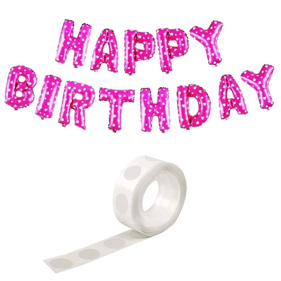 Happy Birthday Blue Foil Balloon Alphabet With Glue Dot | Party Propz