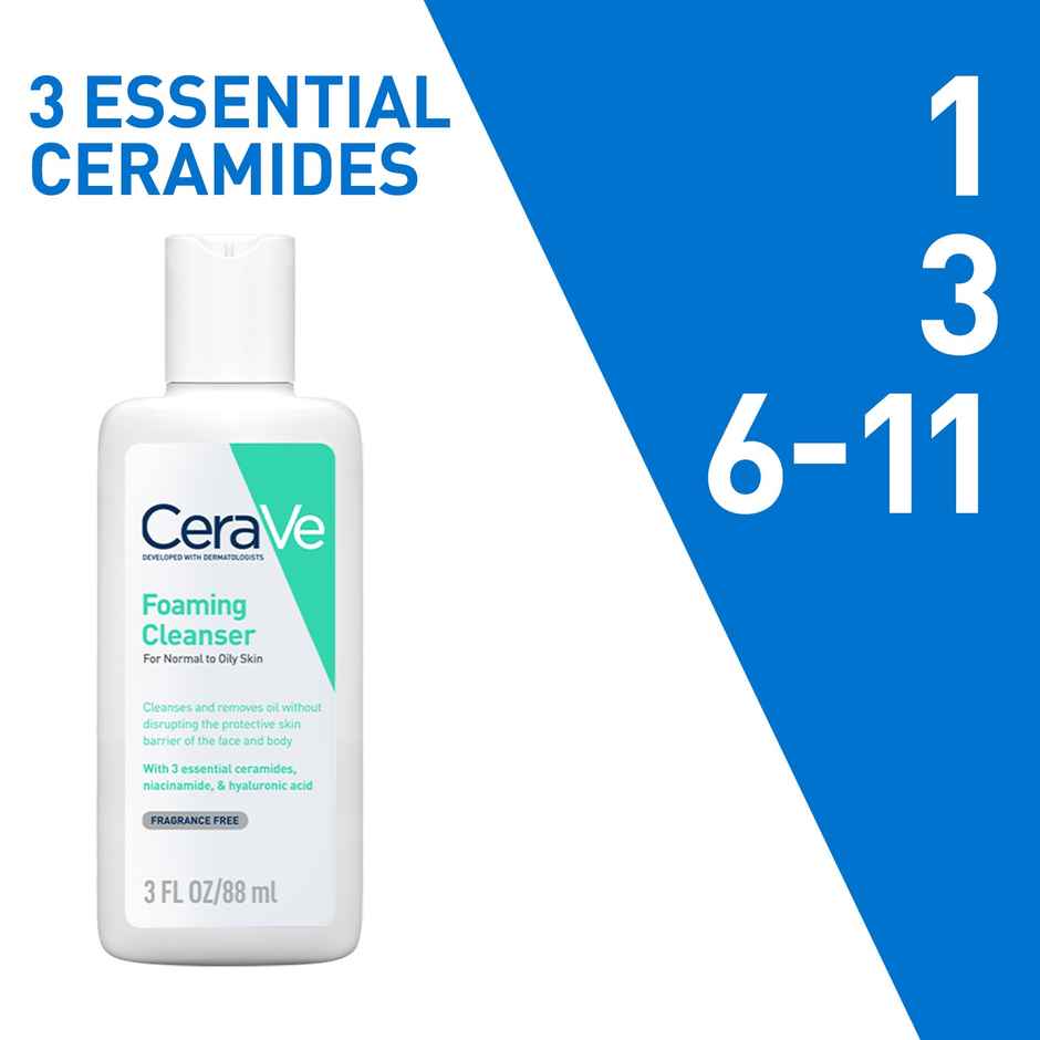 CeraVe Foaming Cleanser Face Wash For Oily Skin With Hyaluronic Acid, Ceramides & Niacinamide