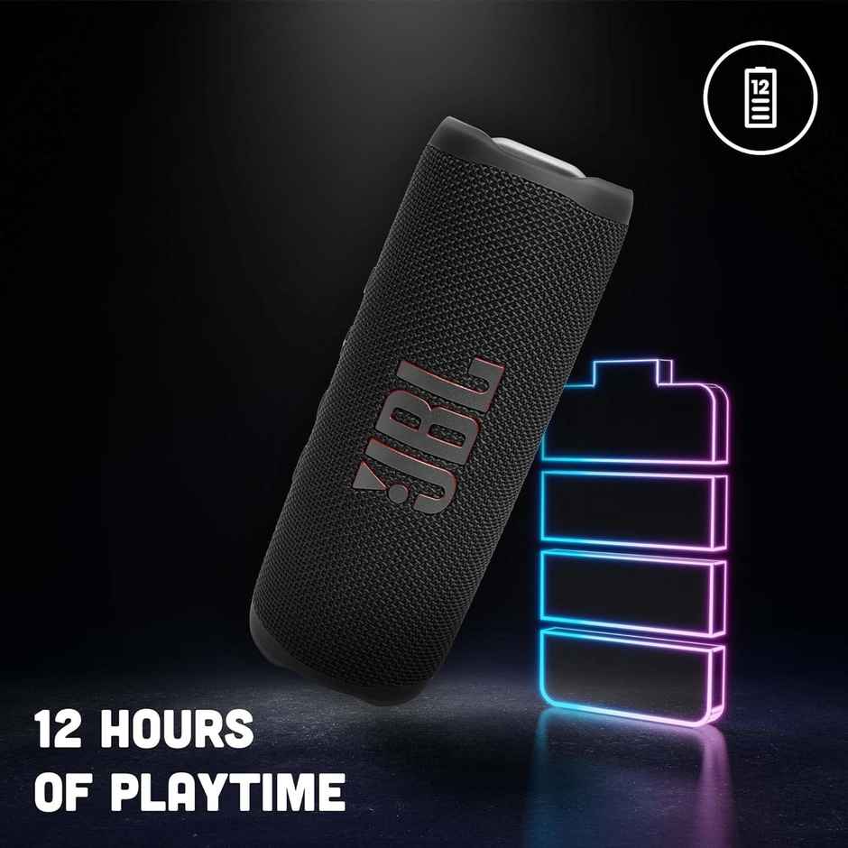 JBL Flip 6 Wireless Portable 30 W Bluetooth Speaker Pro Sound, Upto 12 Hours Playtime, IP67 Water & Dustp - Black