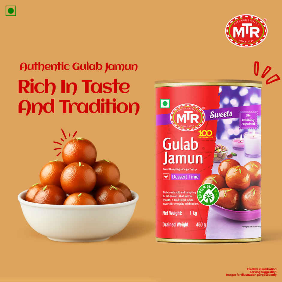 MTR Ready To Eat Gulab Jamun Tin | Soft & Sweet