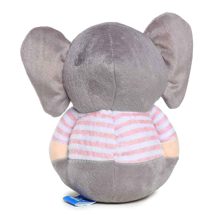Webby Soft Animal Plush Elephant Toy | 20cm | Grey - Pink