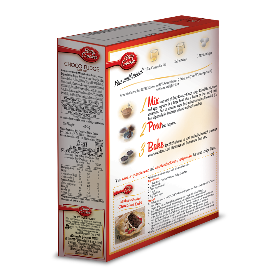 Betty Crocker Choco Fudge Instant Cake Mix Powder | Combo