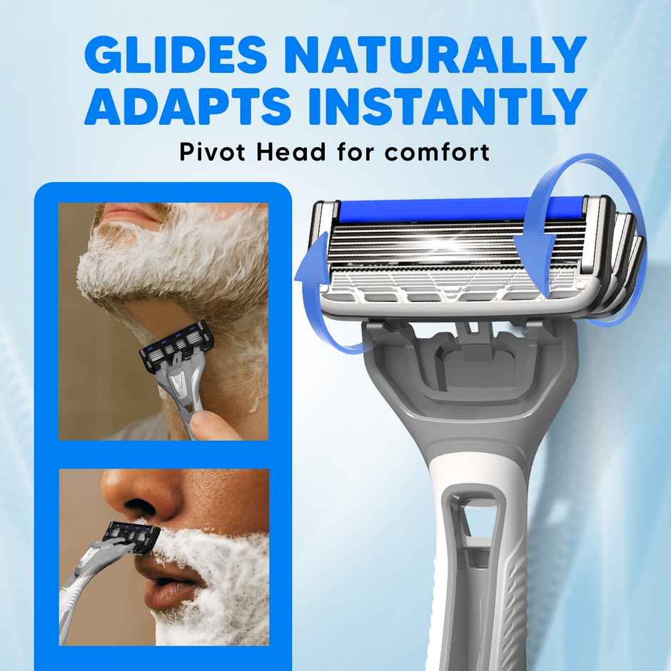 LetsShave Pro 6 Portable Razor for Men | World's First 6-Blade Shaving Razor