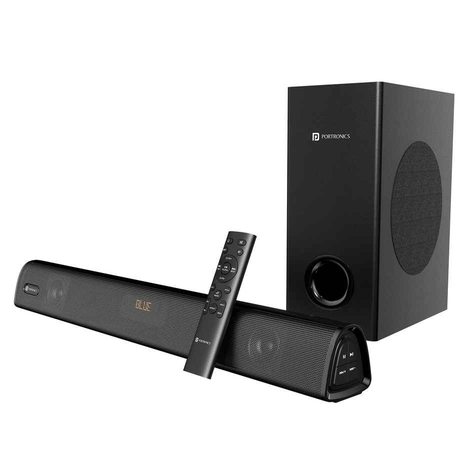 Portronics Pure Sound 106 | 120W Bluetooth Soundbar With Wired Subwoofer For Deep Bass (Black)
