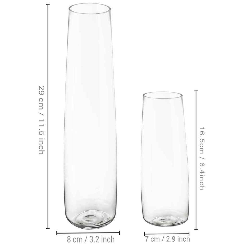 Tied Ribbons Set Of 2 Decorative Glass Vase Without Flowers