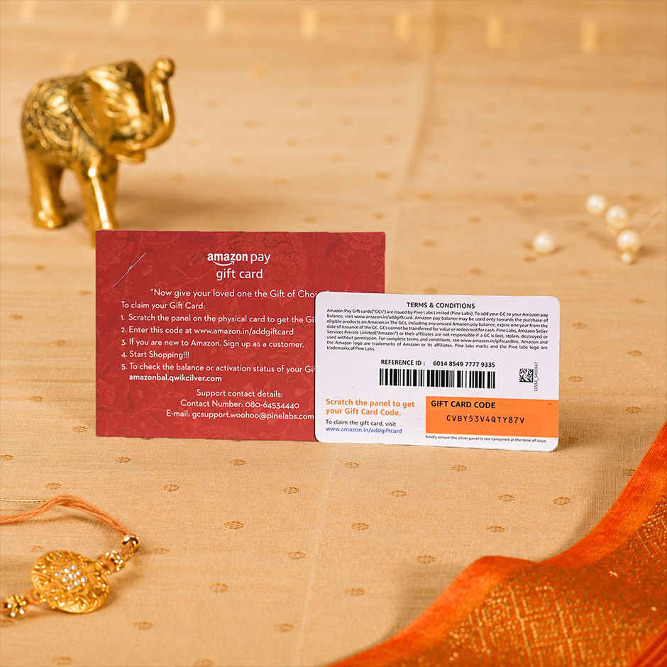 Amazon Pay Rakhi Shagun Gift Card - INR 2100 | Festive Red