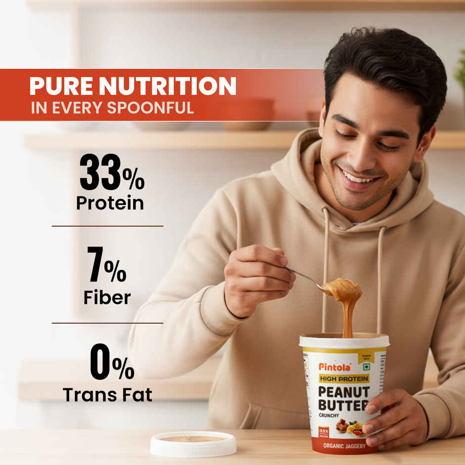 Pintola High Protein Organic Jaggery Peanut Butter Crunchy