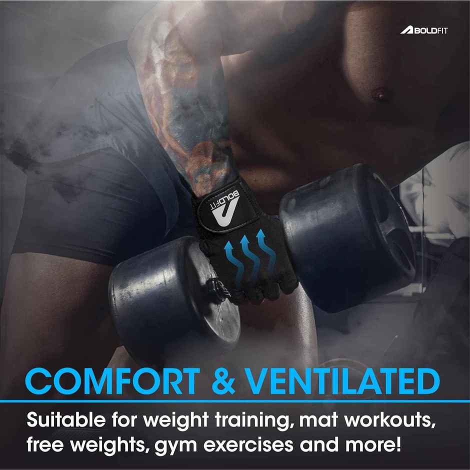 BOLDFIT Unisex Gym Gloves | Wrist Support - XL