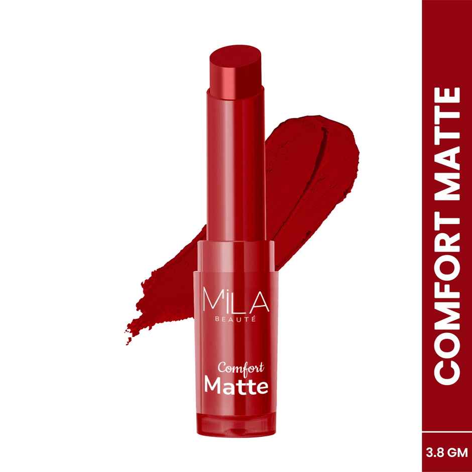 Mila Beaute Comfort Matte Lipstick | Pigmented & Long-Lasting | Bloody Red