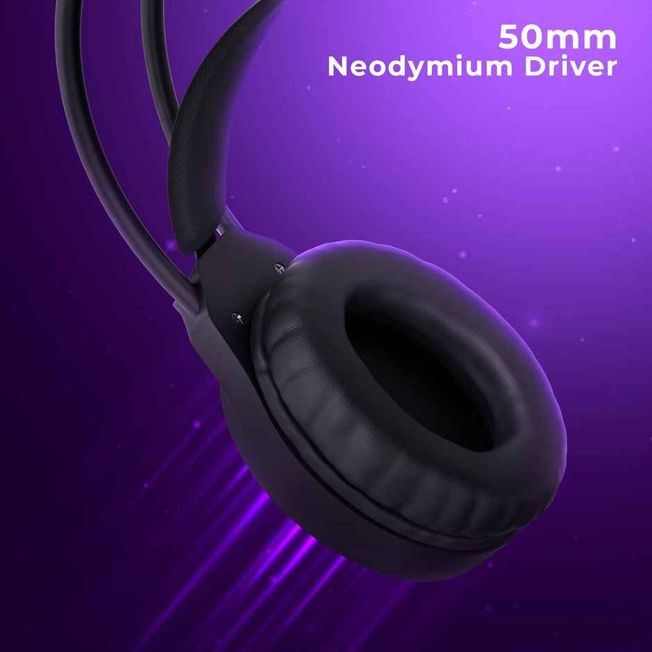 Zebronics Blitz C Dolby Atmos Gaming Over Ear Wired Headphone,50Mm Neodymium Drivers, Padded Headband, Lightweight & Comfortable, RGB Lights,Flexible Mic,Type-C Connector,Black