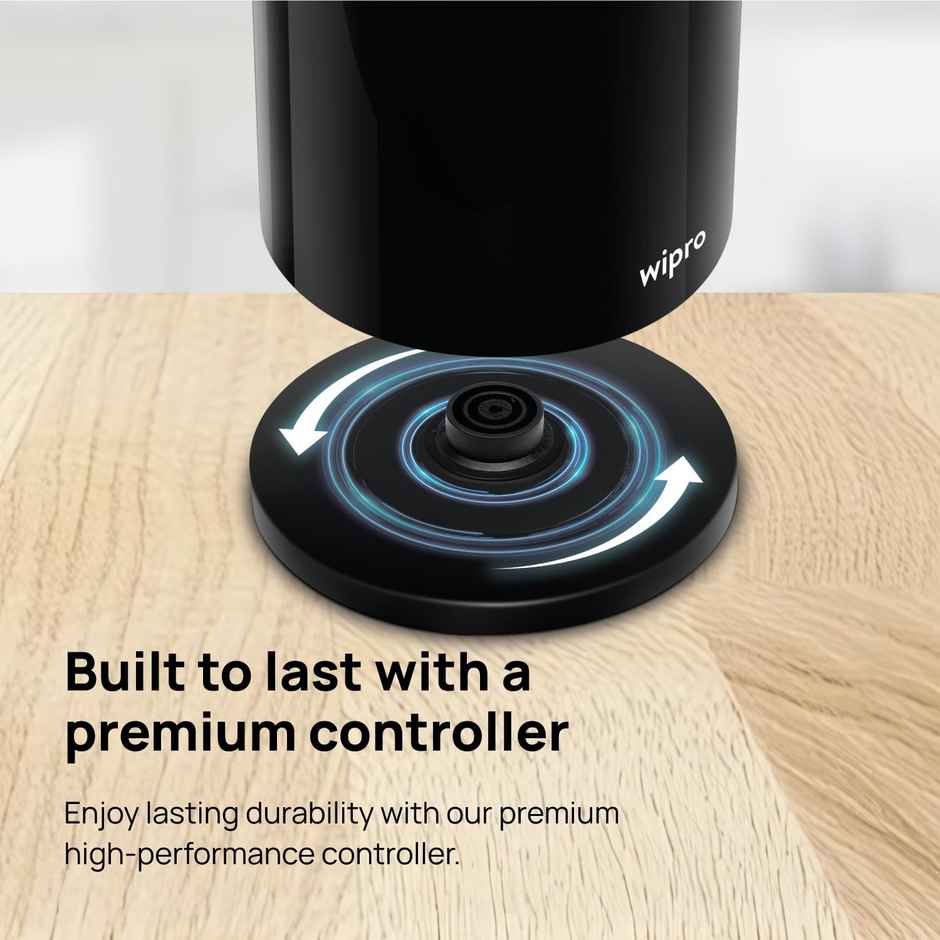 Wipro Elato BK 213 Cool Touch Electric Kettle | 1.8 L | 3x Protection - Overheat | Black