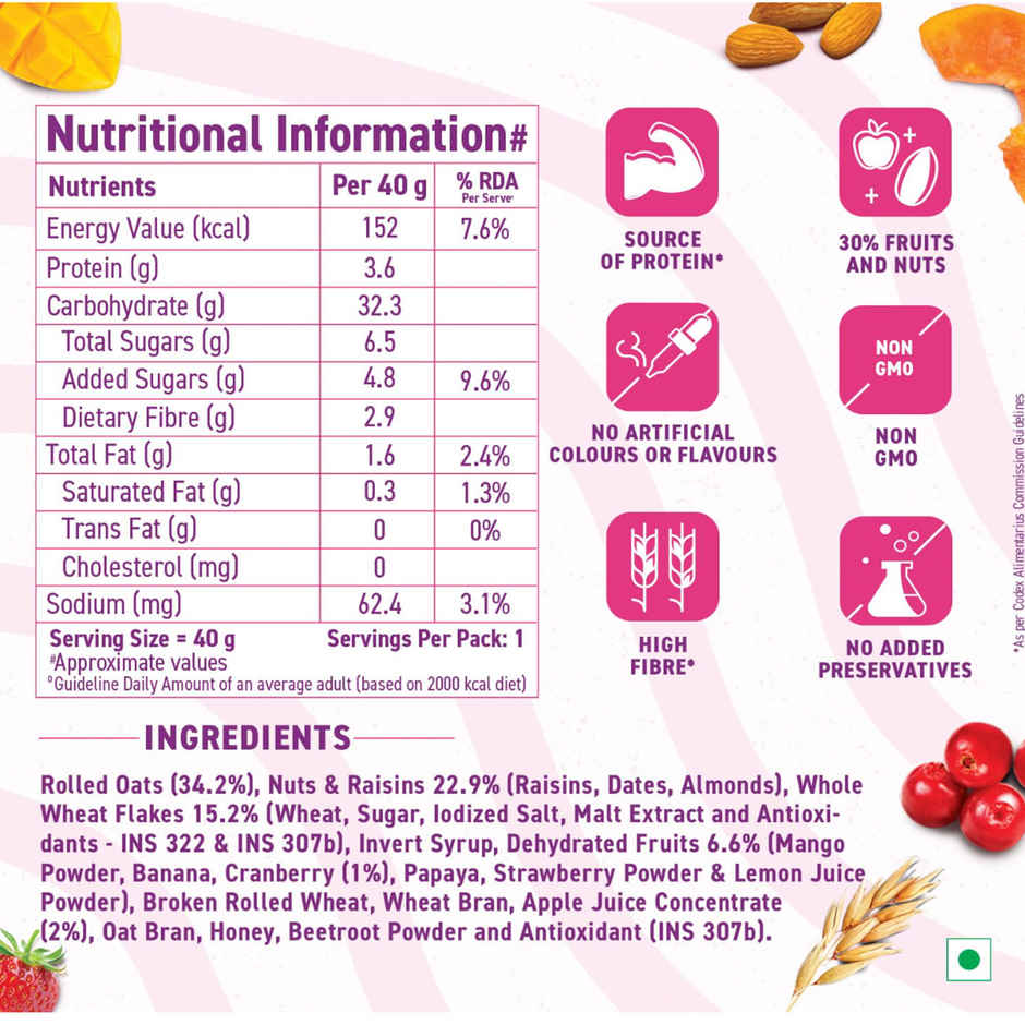 Bagrrys Crunchy Fruit & Nut With Cranberries Muesli