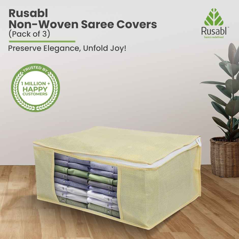 Rusabl Saree Cover: Non Woven - Yellow