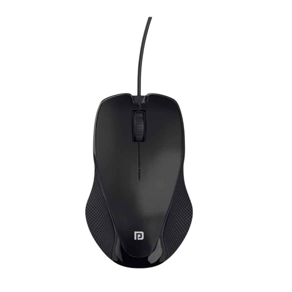 Portronics Toad 101 Wired Optical Mouse with 1200 DPI, Plug & Play, Hi-Optical Tracking, 1.25M Cable Length, 30Lakhs Click Life - Black